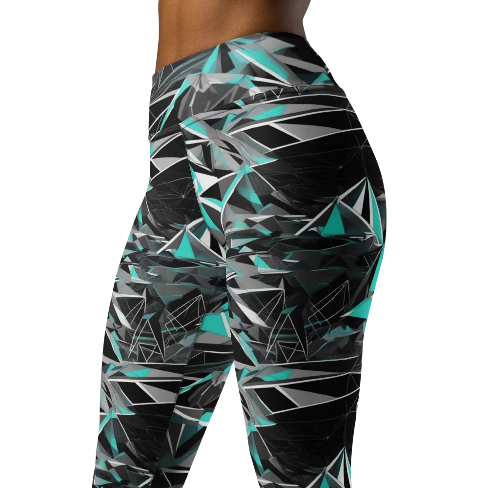 Carbon Crystal on Yoga Leggings — Left Front