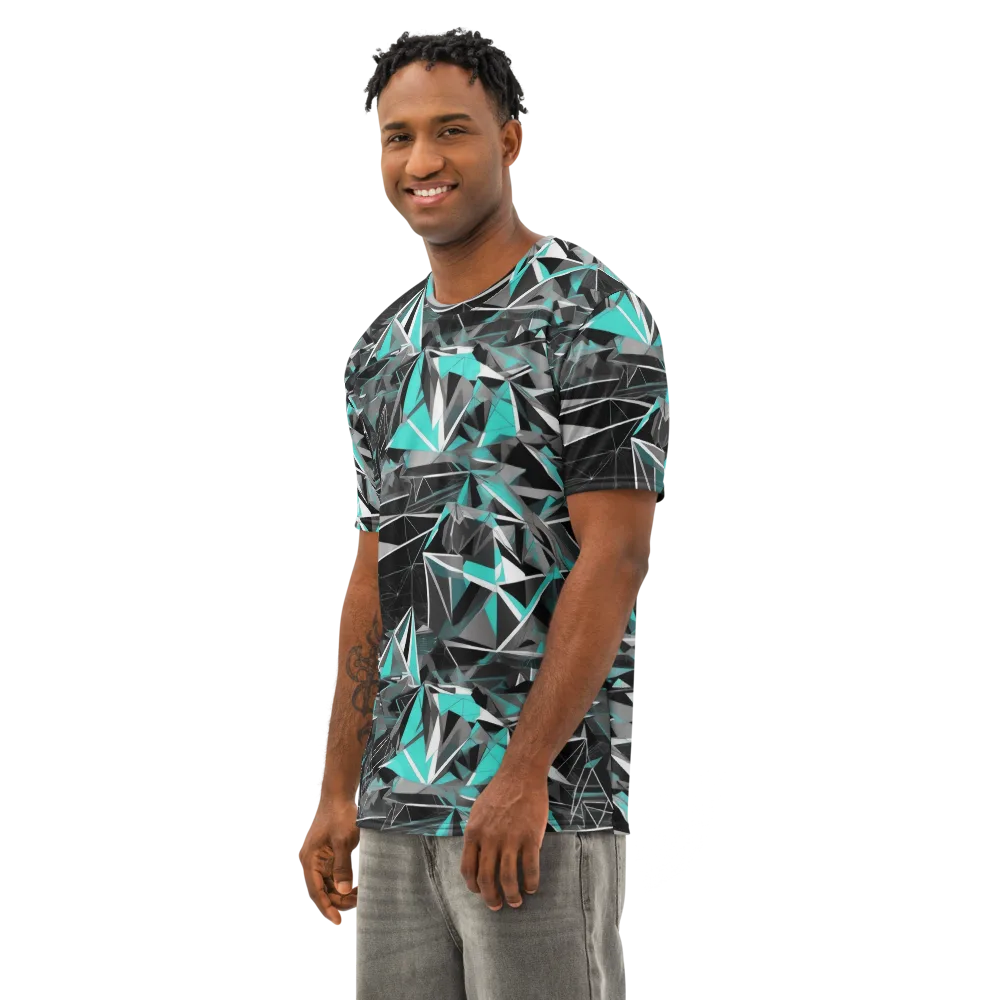 Carbon Crystal on Men's Cotton Crew Neck T-Shirt — Left Front
