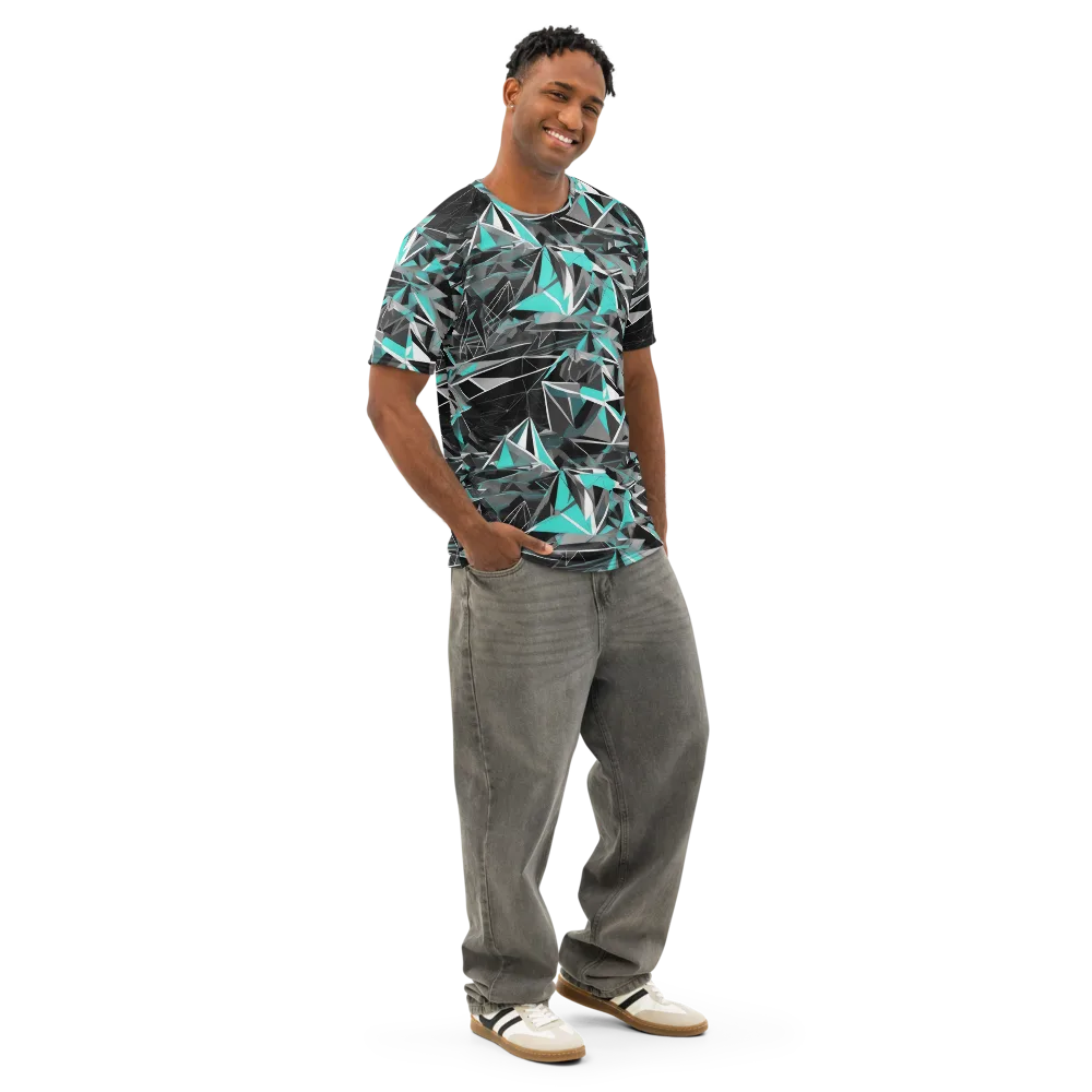 Carbon Crystal on Men's Cotton Crew Neck T-Shirt — Right Front