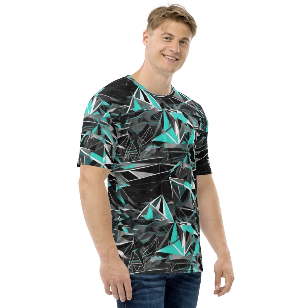 Carbon Crystal on Men's Crew Neck T-Shirt — Right