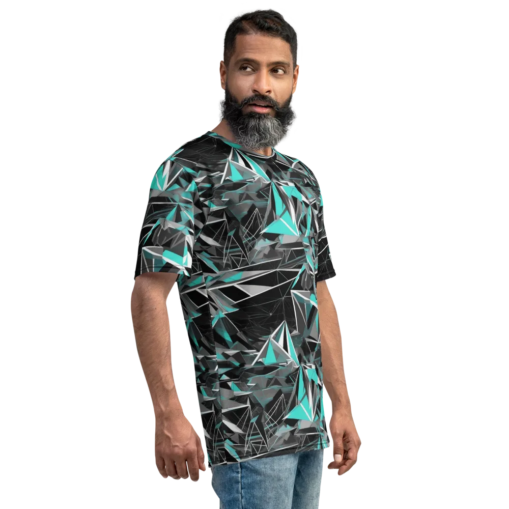 Carbon Crystal on Men's Crew Neck T-Shirt — Right