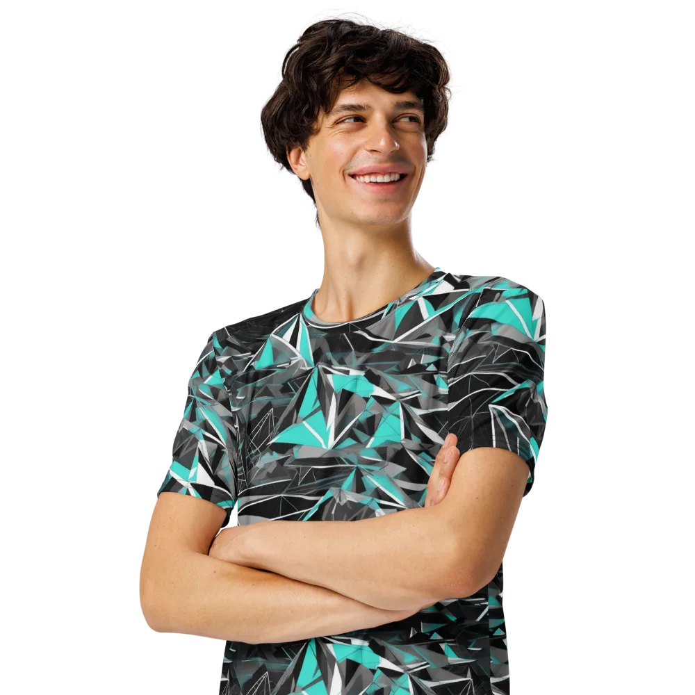 Carbon Crystal on Men's Crew Neck T-Shirt — Left Front
