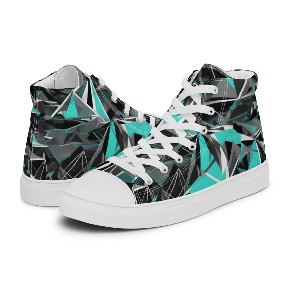 Carbon Crystal on Men's High Top Canvas Shoes — Left