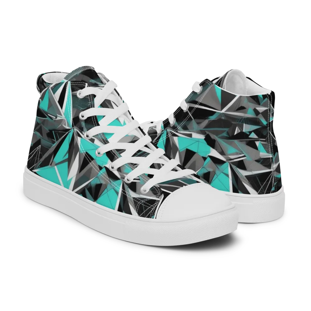 Carbon Crystal on Men's High Top Canvas Shoes — Right