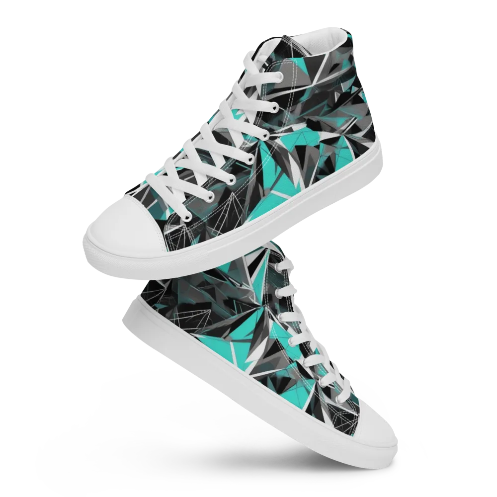 Carbon Crystal on Men's High Top Canvas Shoes — Front