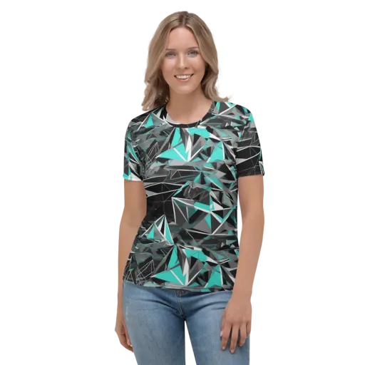 Carbon Crystal on a Women's Crew Neck T-Shirt