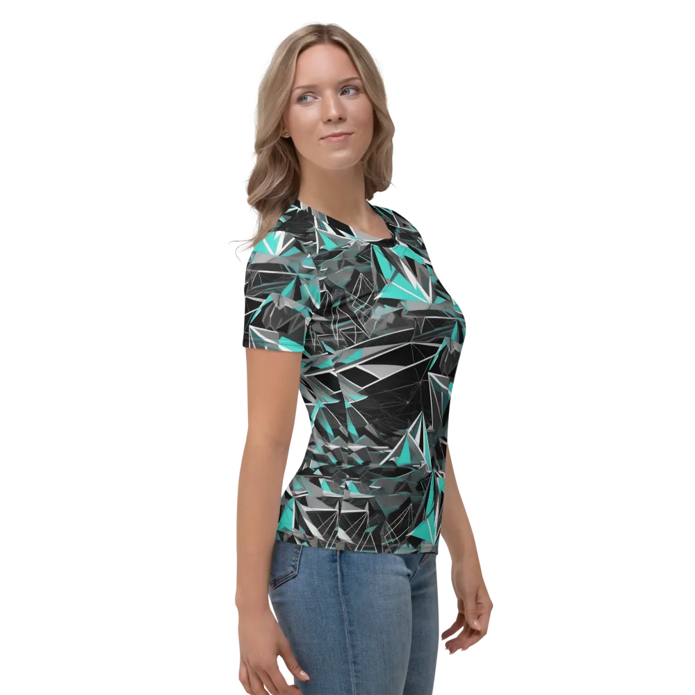 Carbon Crystal on Women's Crew Neck T-Shirt — Right