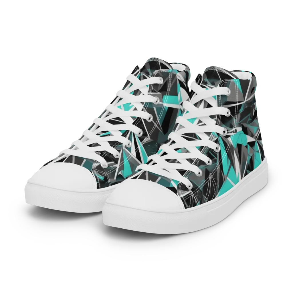 Carbon Crystal on Women's High Top Canvas Shoes — Left Front
