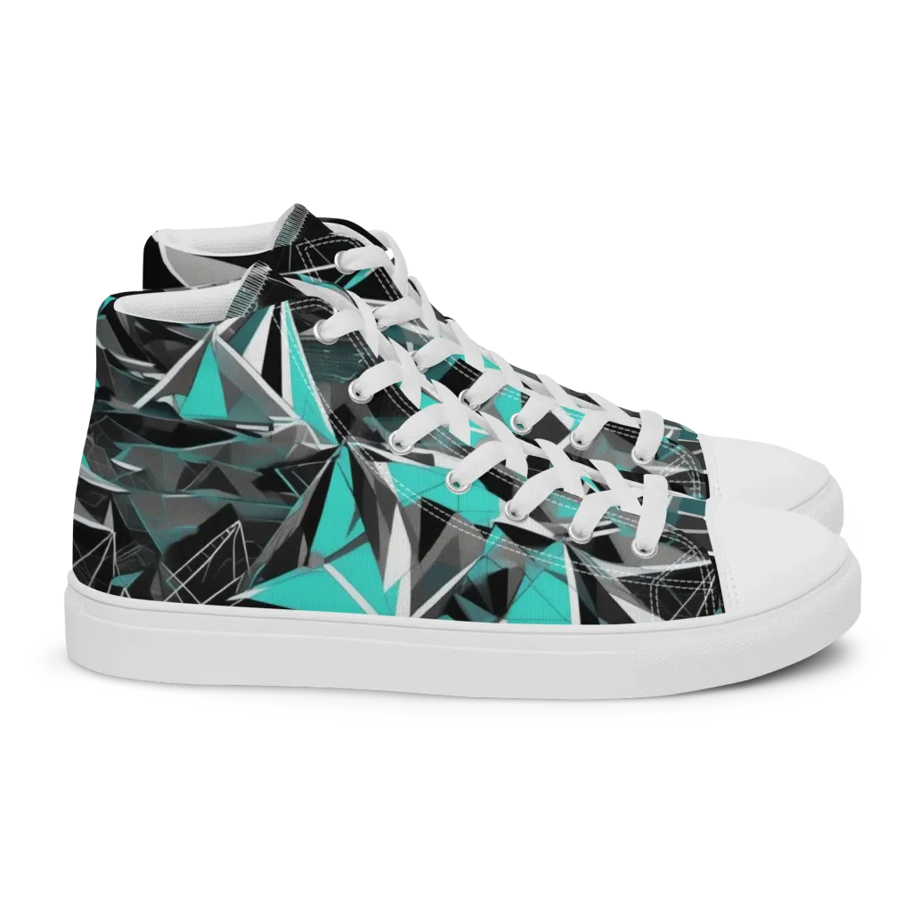 Carbon Crystal on Women's High Top Canvas Shoes — Right