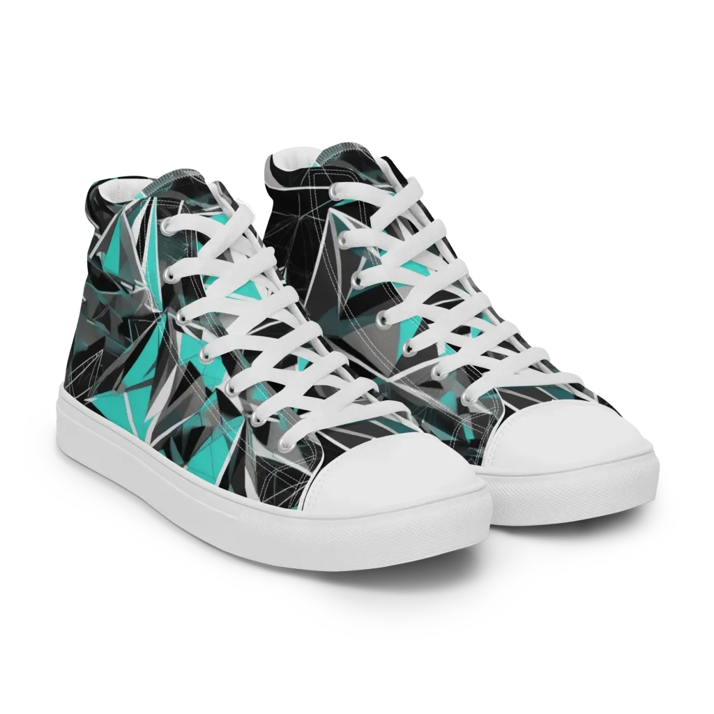 Carbon Crystal on Women's High Top Canvas Shoes — Right Front