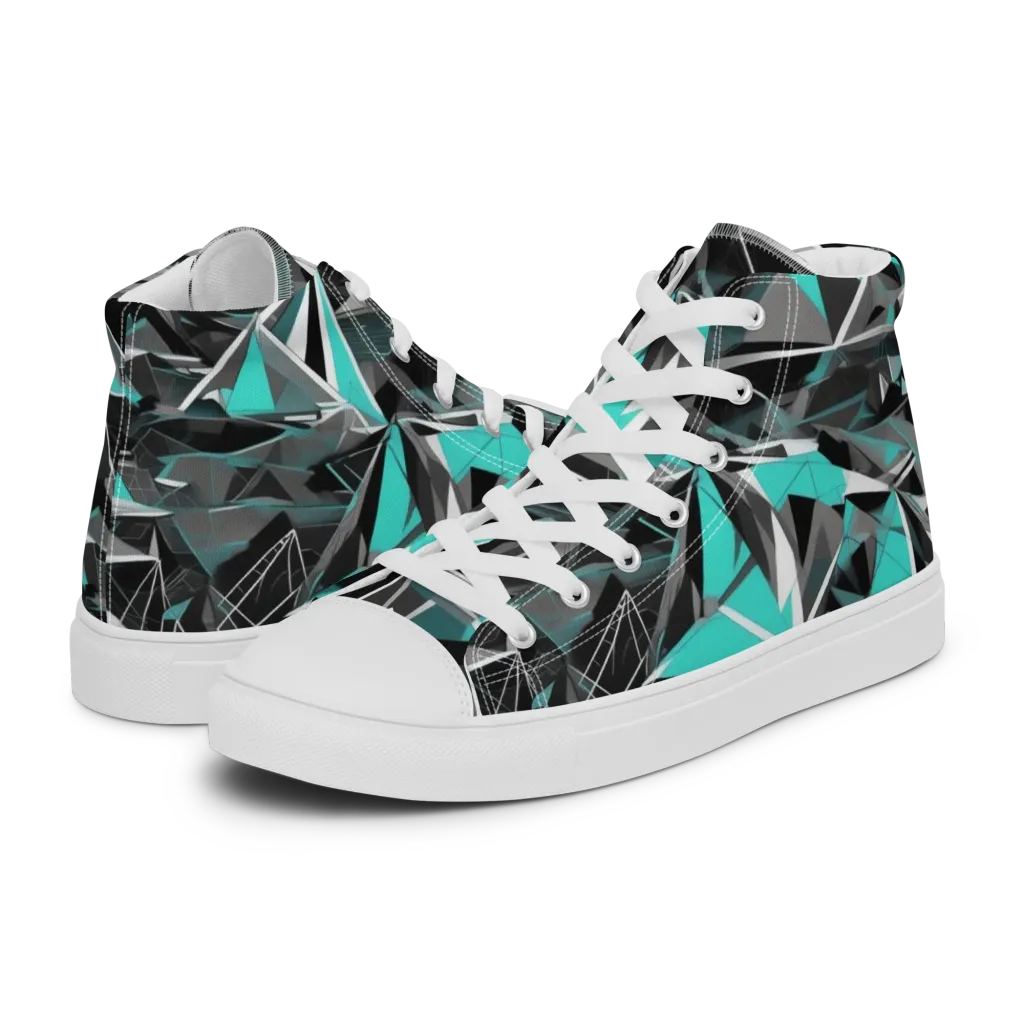 Carbon Crystal on Women's High Top Canvas Shoes — Left