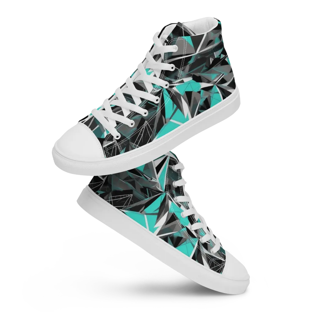 Carbon Crystal on Women's High Top Canvas Shoes — Front