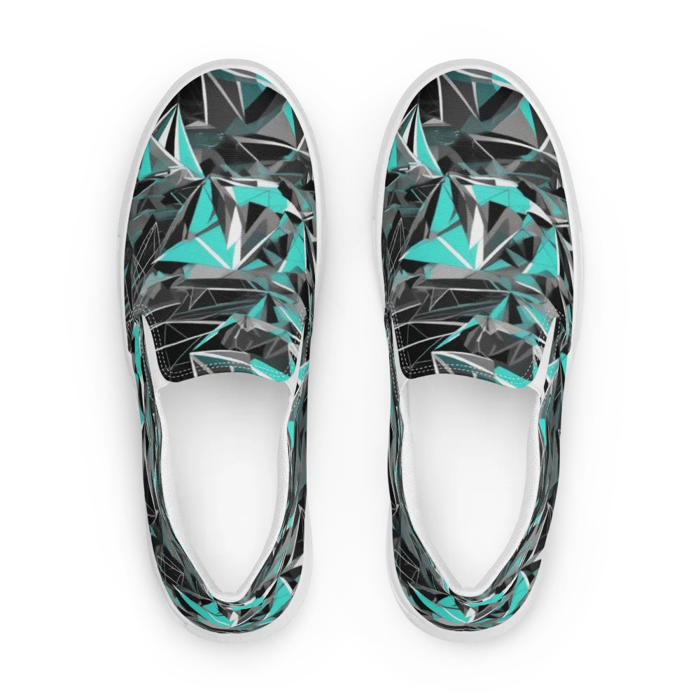 Carbon Crystal on Men's Slip-On Canvas Shoes — Front