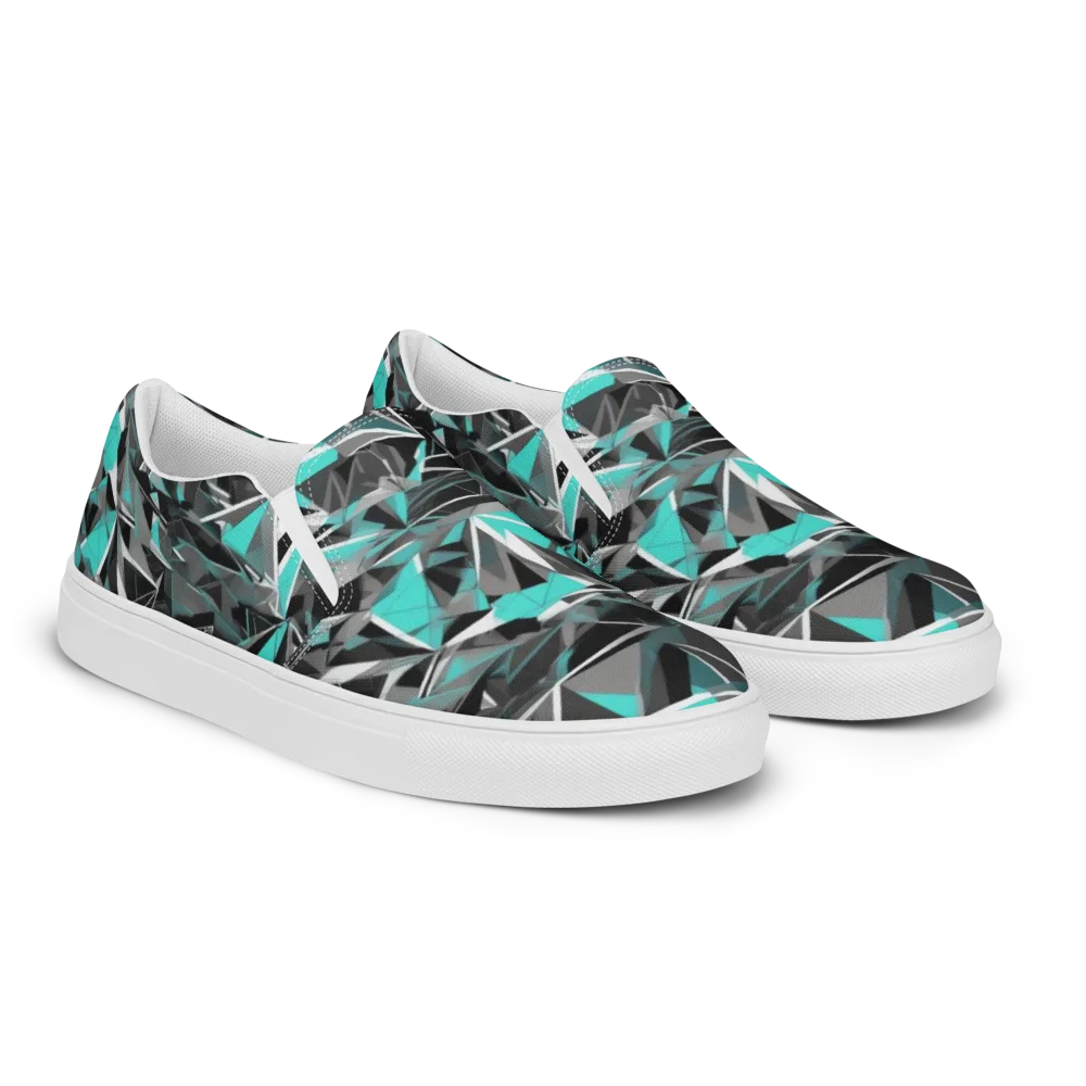 Carbon Crystal on Men's Slip-On Canvas Shoes — Right Front