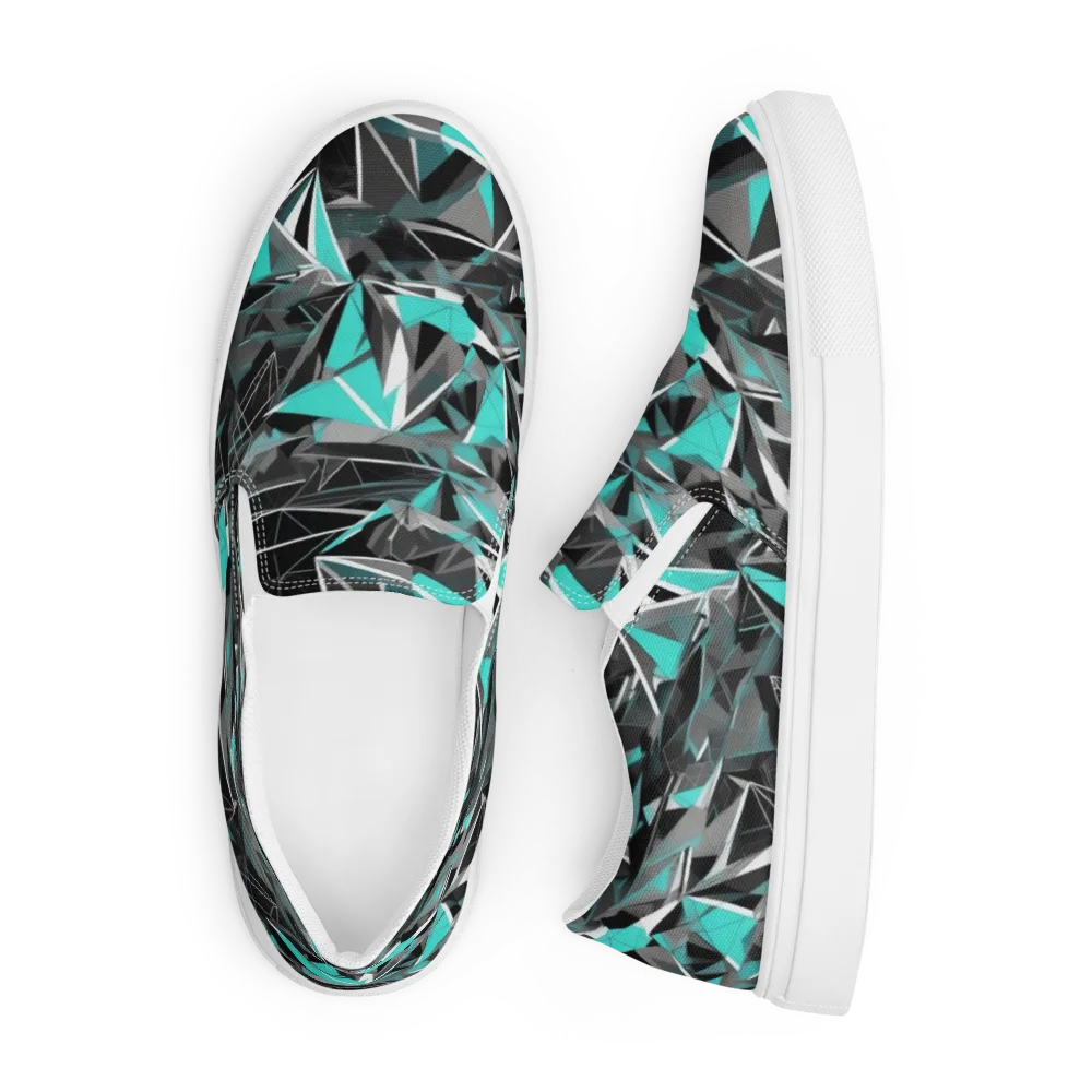 Carbon Crystal on Men's Slip-On Canvas Shoes — Front