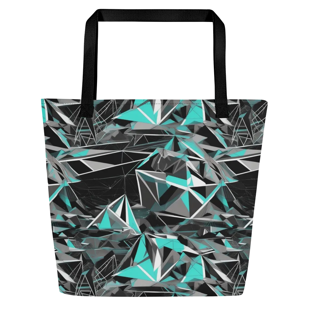 Carbon Crystal on Large Tote Bag W/ Pocket — Front