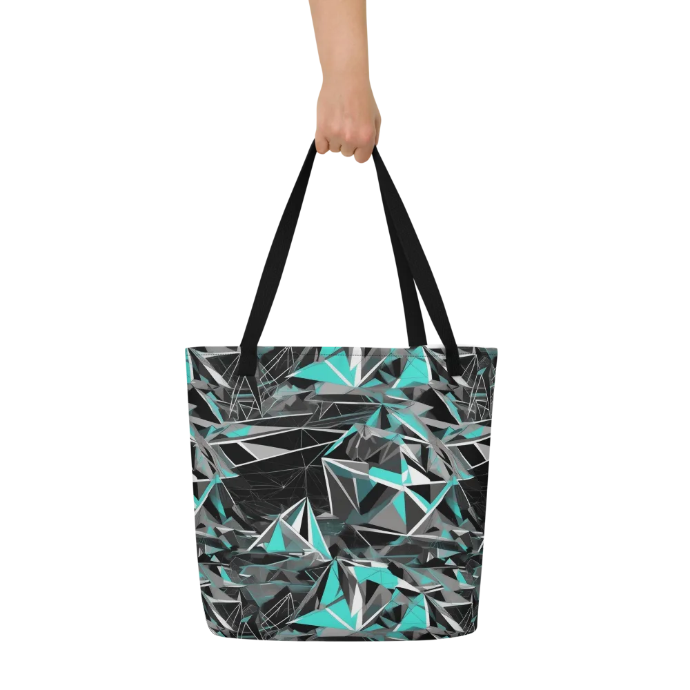 Carbon Crystal on Large Tote Bag W/ Pocket — Front