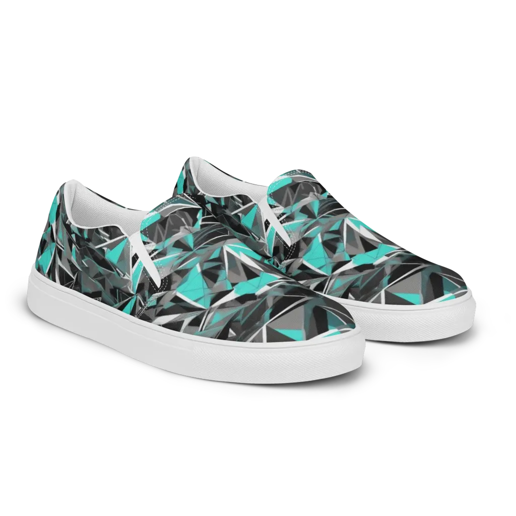 Carbon Crystal on Women's Slip-On Canvas Shoes — Right Front