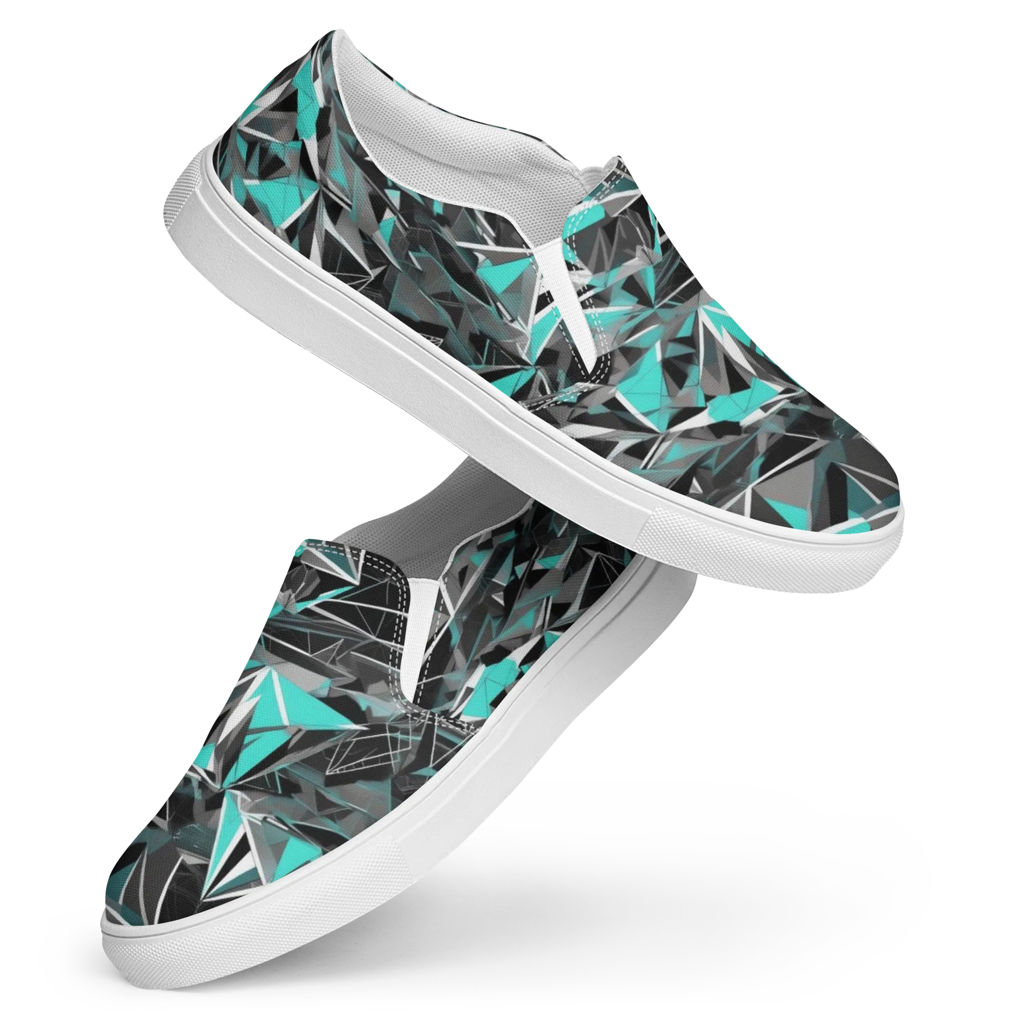Carbon Crystal on Women's Slip-On Canvas Shoes — Front