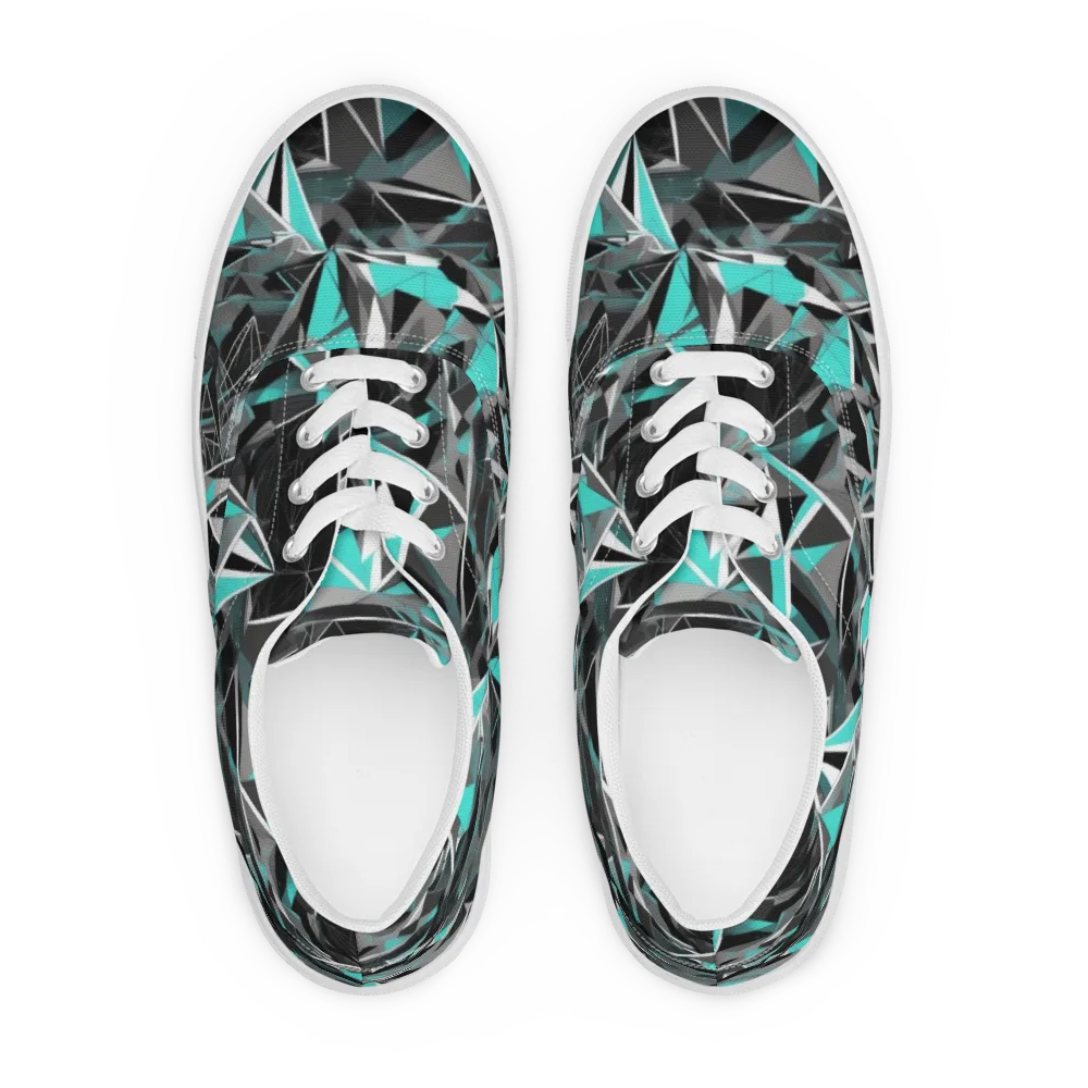 Carbon Crystal on Men's Lace-Up Canvas Shoes — Front