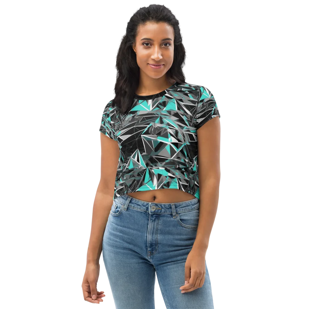 Carbon Crystal on Crop Tee — Front