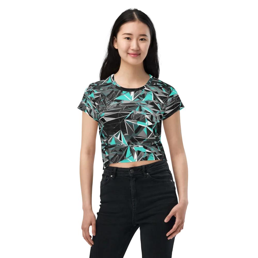 Carbon Crystal on Crop Tee — Front