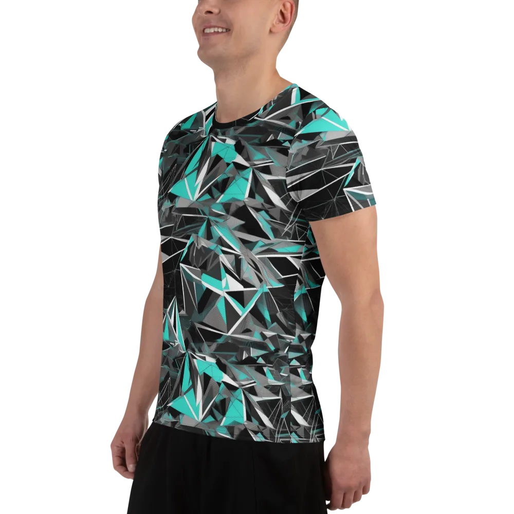 Carbon Crystal on Men's Athletic T-Shirt — Left