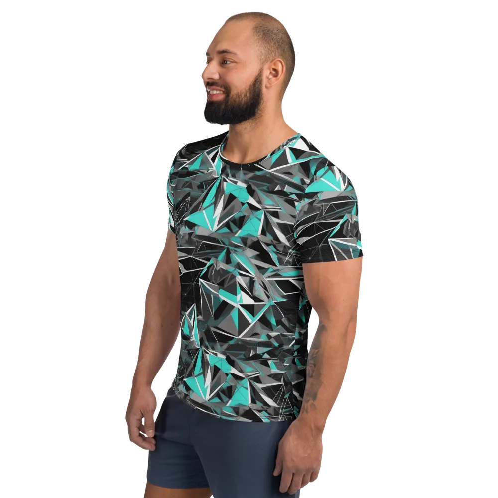 Carbon Crystal on Men's Athletic T-Shirt — Left