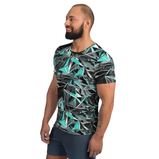 Carbon Crystal on a Men's Athletic T-Shirt