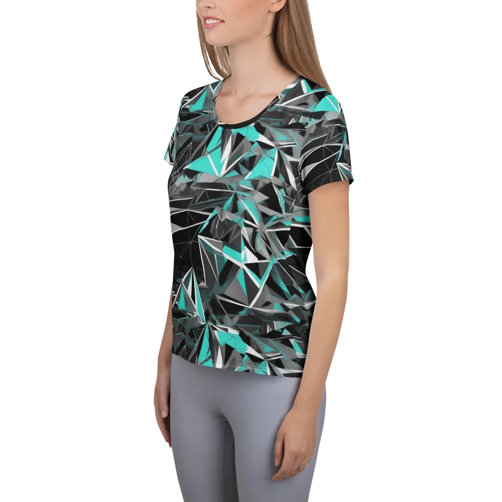 Carbon Crystal on Women's Athletic T-Shirt — Left