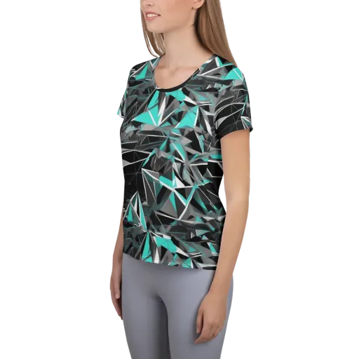 Carbon Crystal on a Women's Athletic T-Shirt