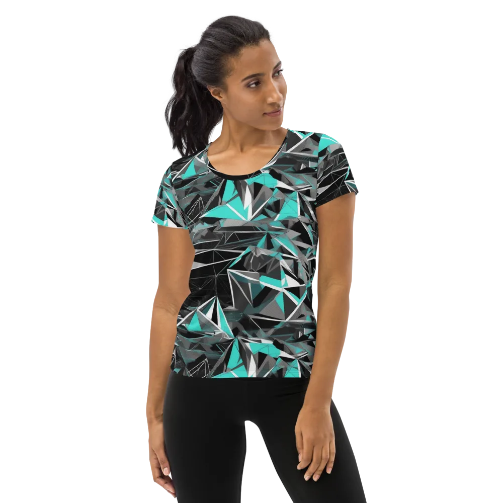 Carbon Crystal on Women's Athletic T-Shirt — Front