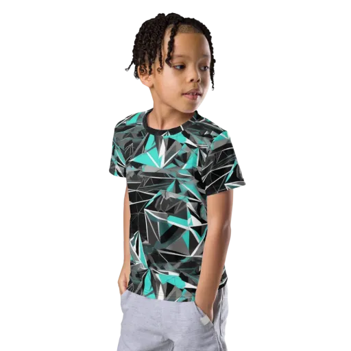 Carbon Crystal on a Kids Crew Neck T-Shirt