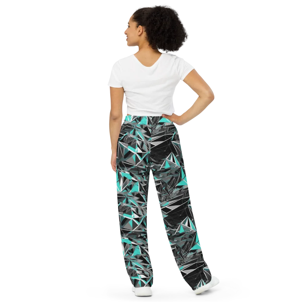Carbon Crystal on Wide-Leg Pants — Back
