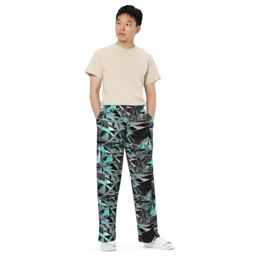 Carbon Crystal on a Wide-Leg Pants