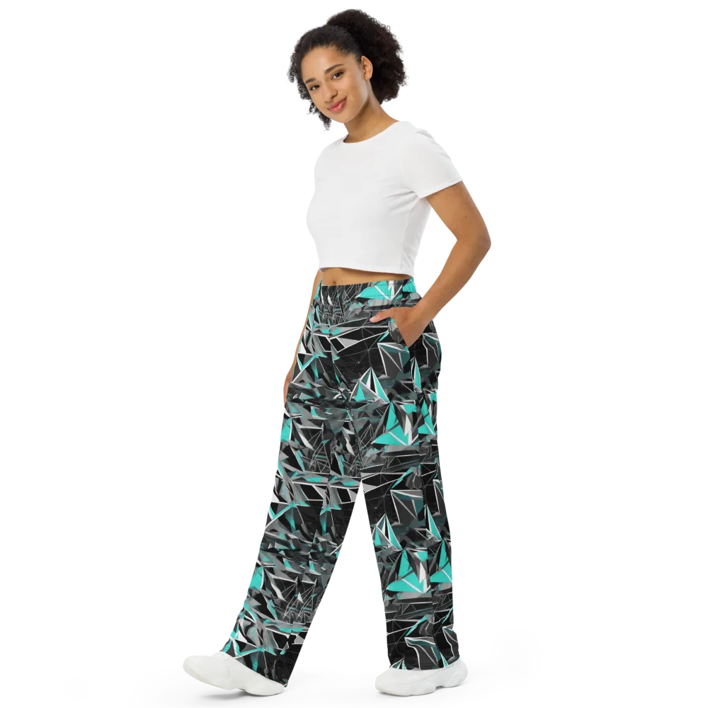 Carbon Crystal on Wide-Leg Pants — Left Front