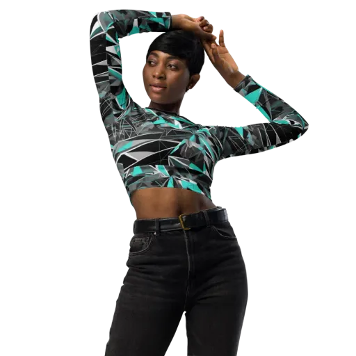 Carbon Crystal on a Long Sleeve Crop Top