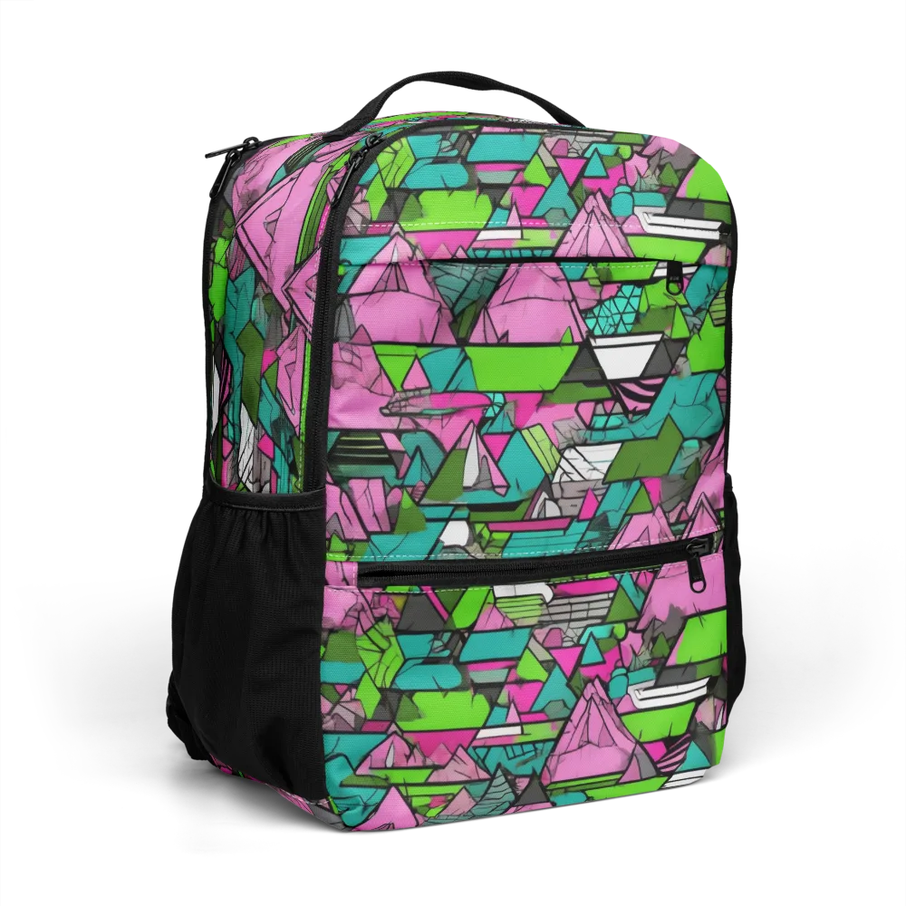 Neon Alpine Grid on Utility Backpack — Right Front