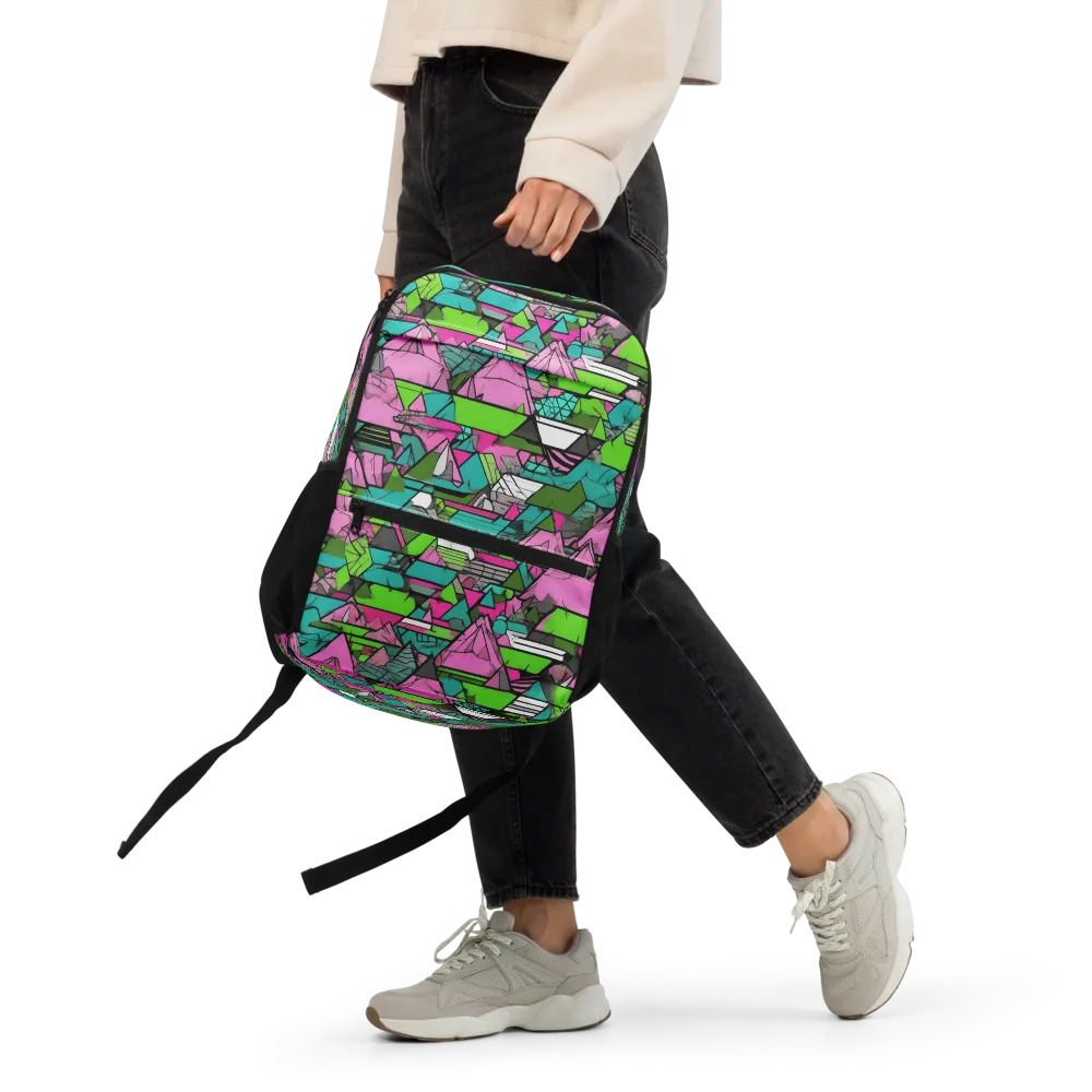 Neon Alpine Grid on Utility Backpack — Front