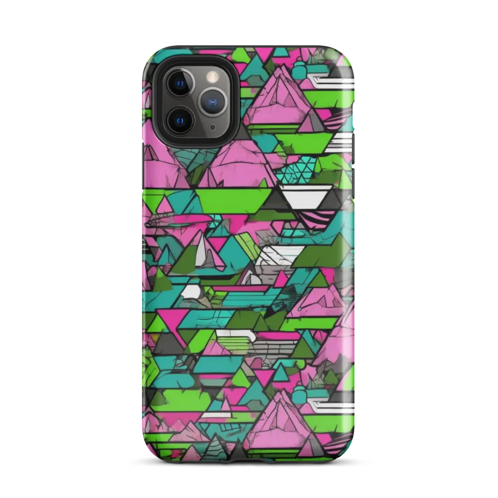Neon Alpine Grid on Tough Case for iPhone® — Front