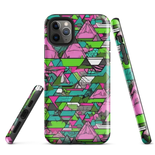Neon Alpine Grid on a Tough Case for iPhone®