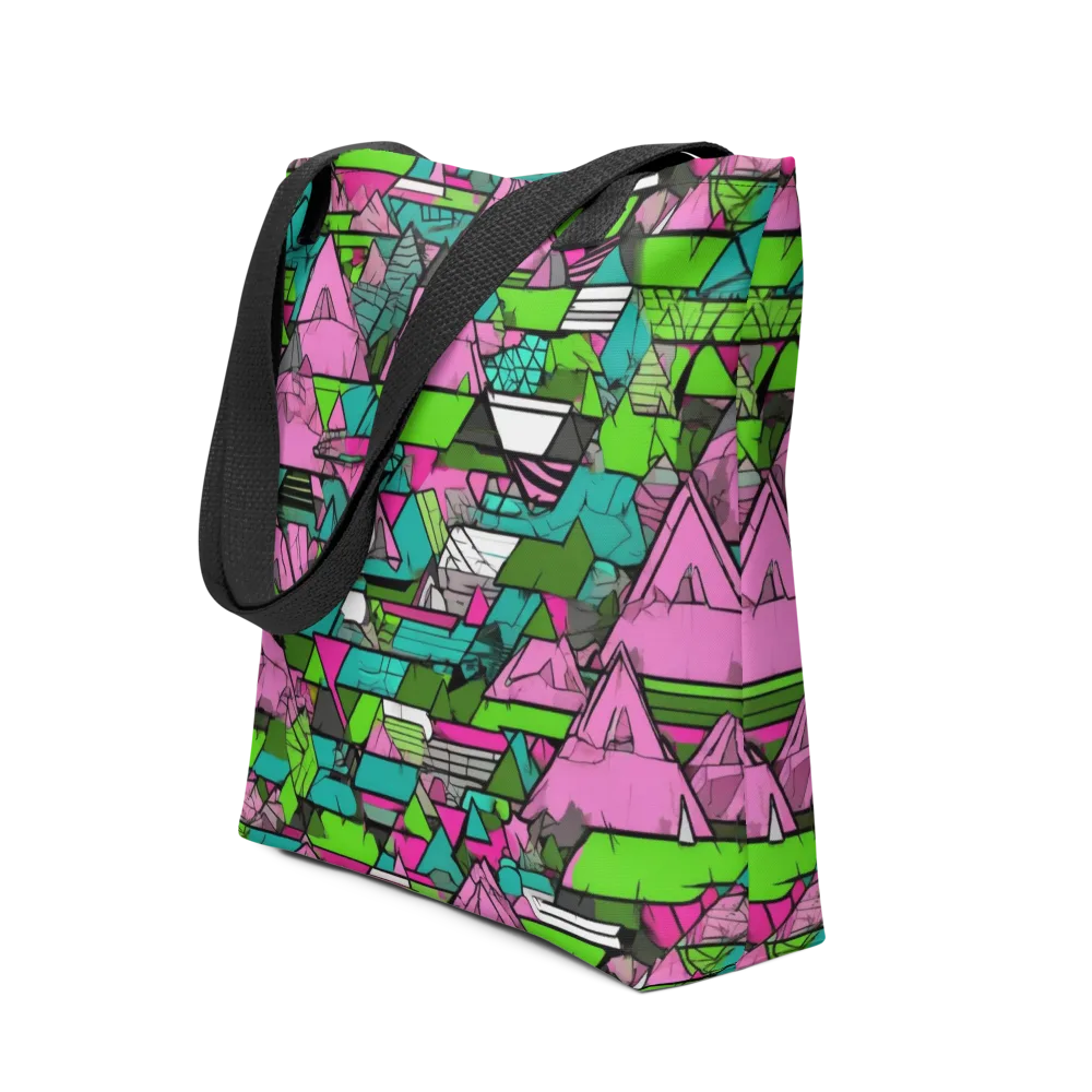 Neon Alpine Grid on Tote Bag — Front