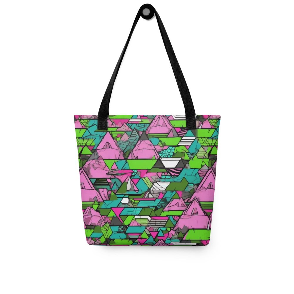 Neon Alpine Grid on Tote Bag — Front