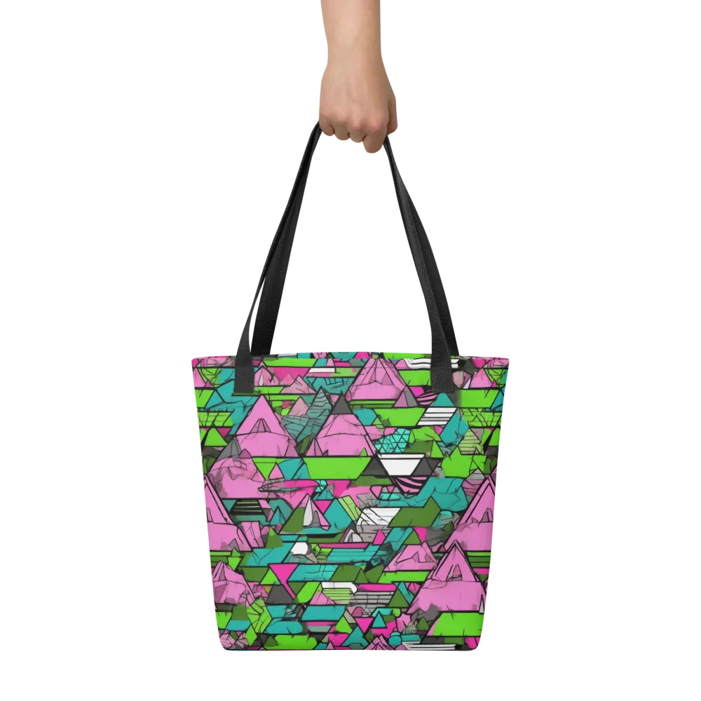 Neon Alpine Grid on Tote Bag — Front