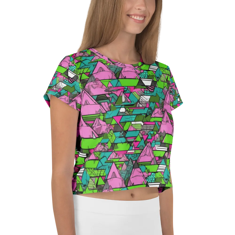 Neon Alpine Grid on Crop Tee — Right