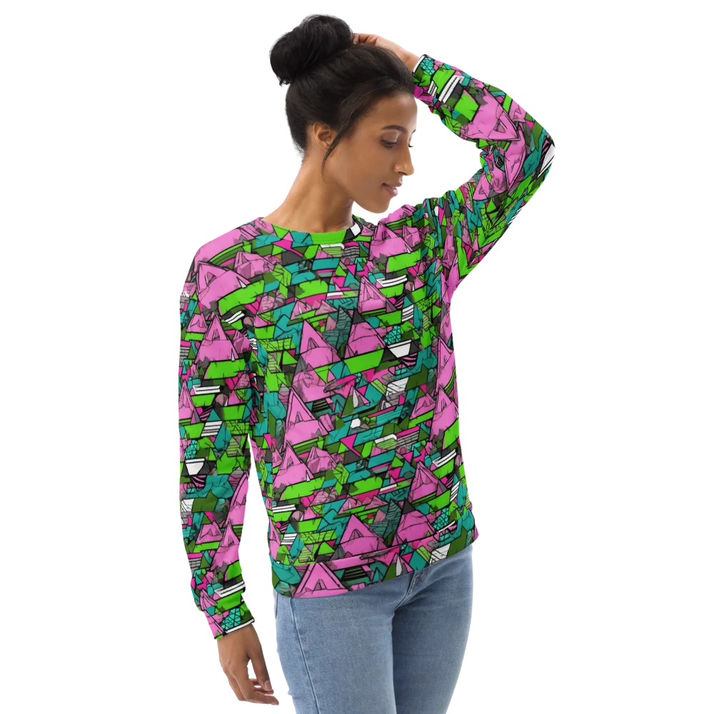 Neon Alpine Grid on Sweatshirt — Right Front
