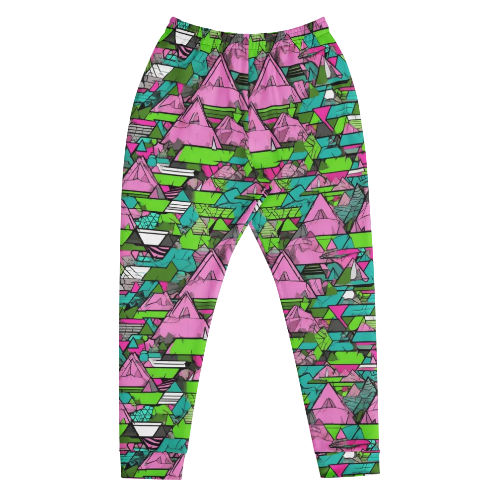 Neon Alpine Grid on Men's Joggers — Front