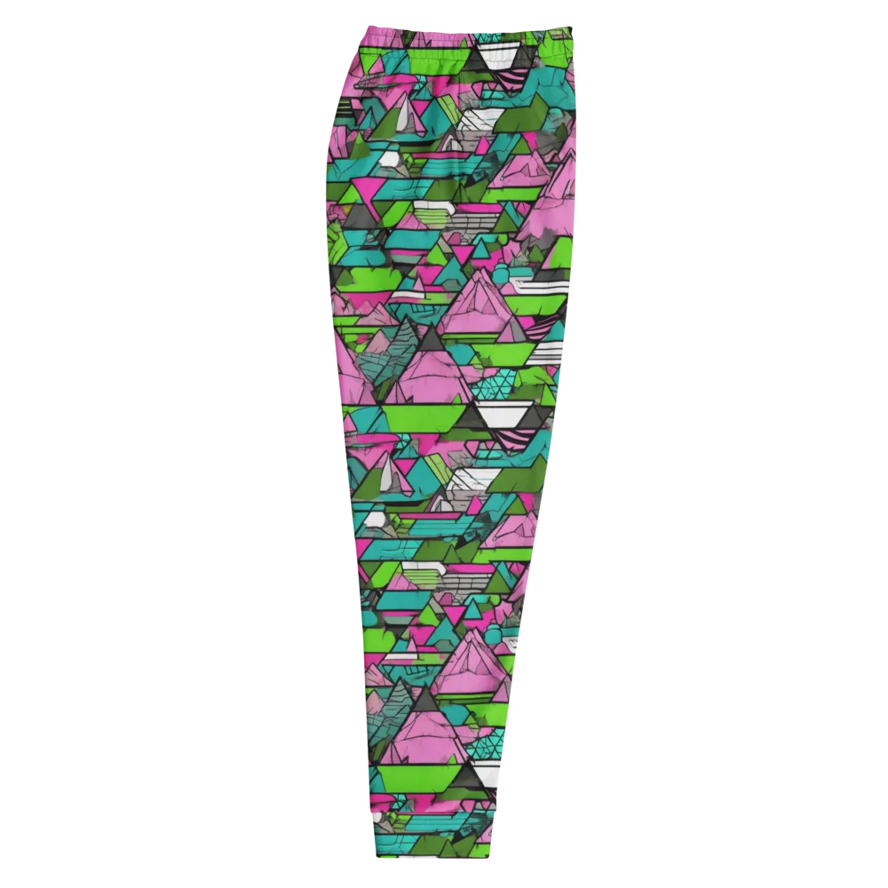 Neon Alpine Grid on Men's Joggers — Right