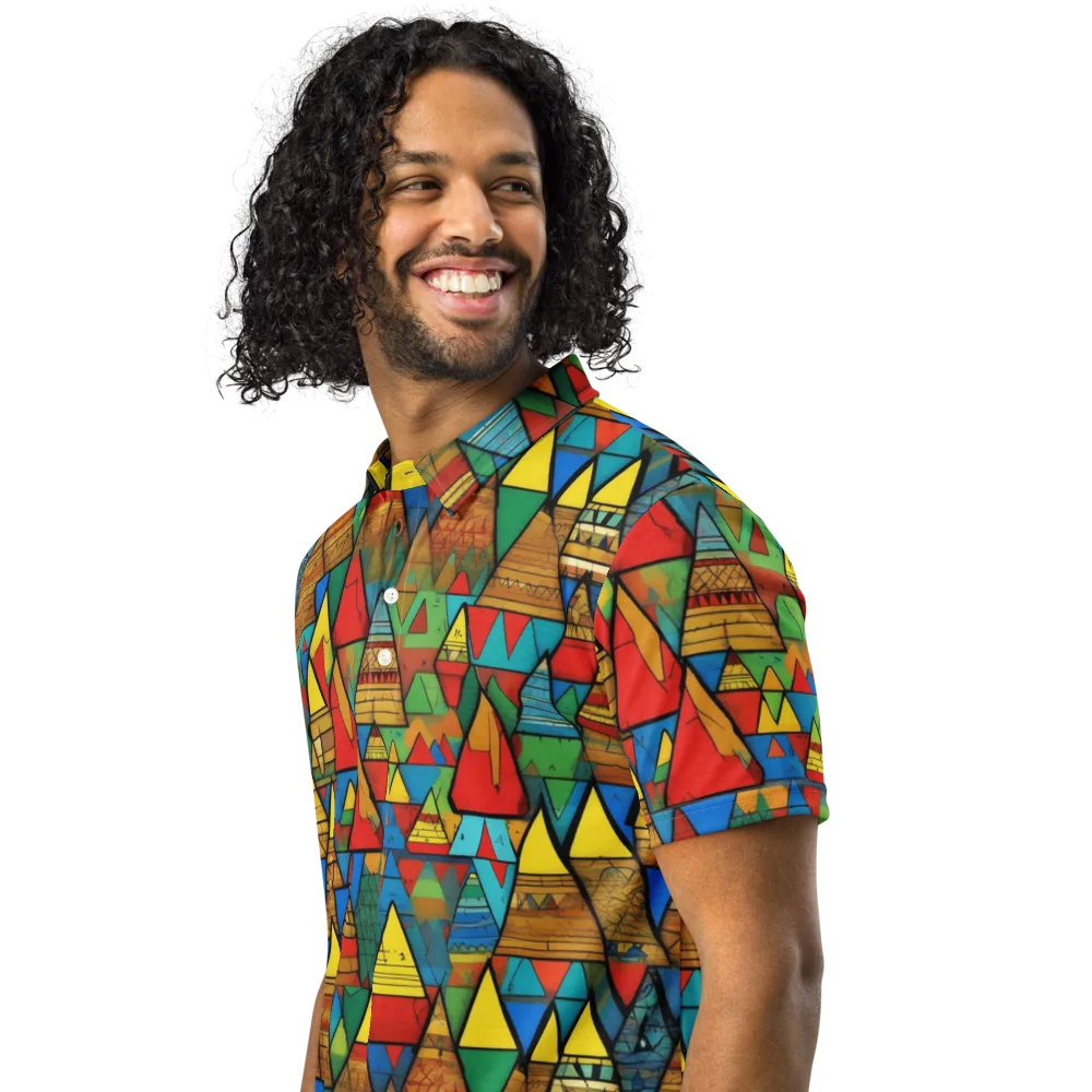 Kaleidoscope Mesa on Men's Slim Fit Polo Shirt — Left Front