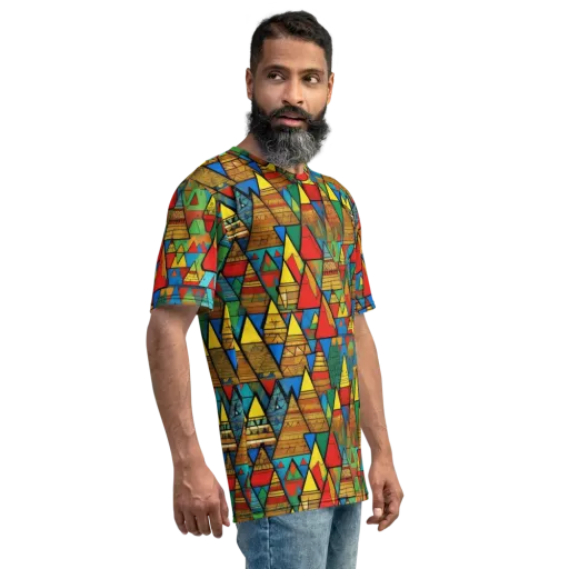Kaleidoscope Mesa on a Men's Crew Neck T-Shirt